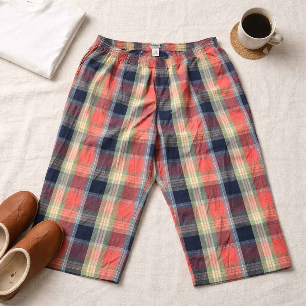 L.L.Bean Plaid Lounge Pants XL Cotton Pajama Sleepwear Preppy